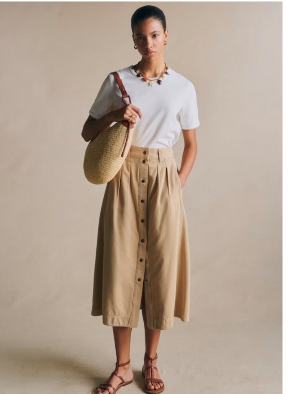 Sezane Clarina Safari Skirt